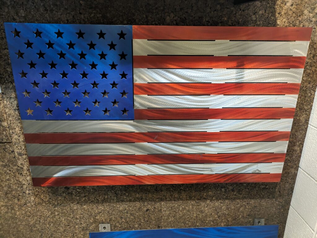 Tapiz de pared de chapa con la bandera americana